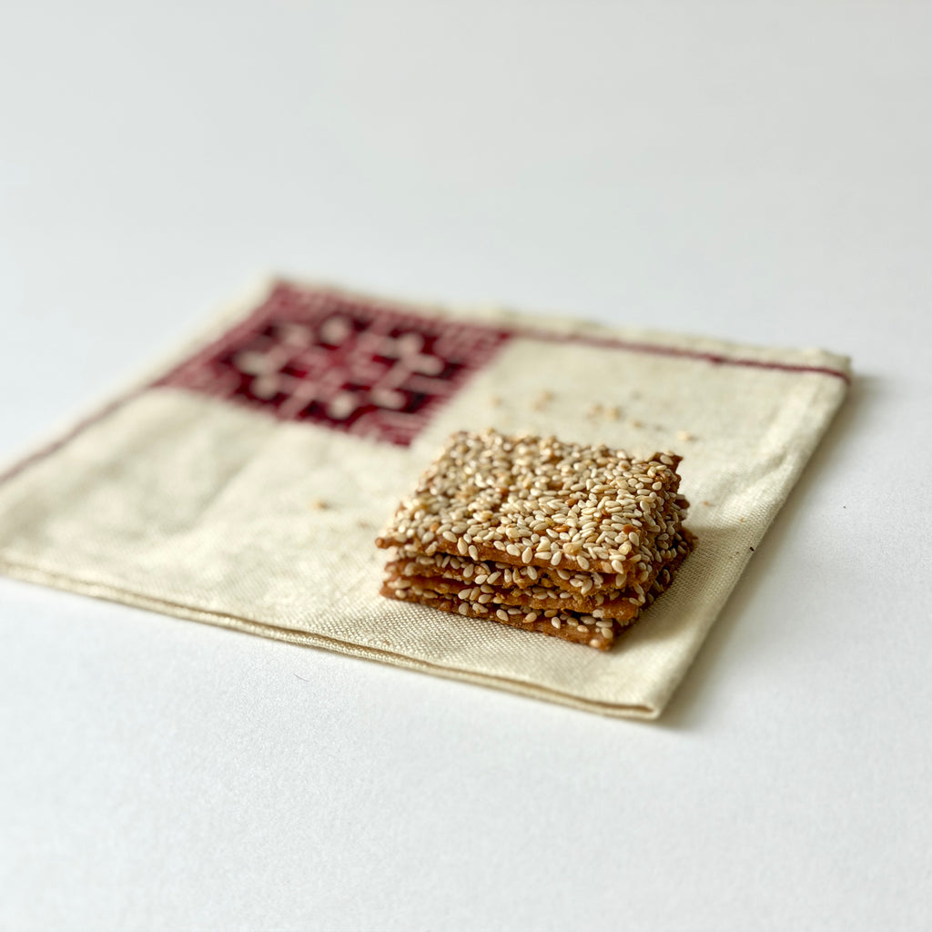 Zeena Bakery barazek cookies on a tatreez cloth